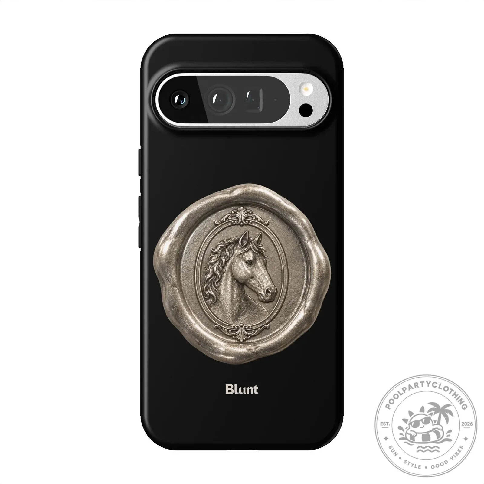 Elegant Horse Head Wax Seal Design Black Phone Case for Google Pixel 23 Elegant Horse Head Wax Seal Design Black Phone Case for Google Pixel