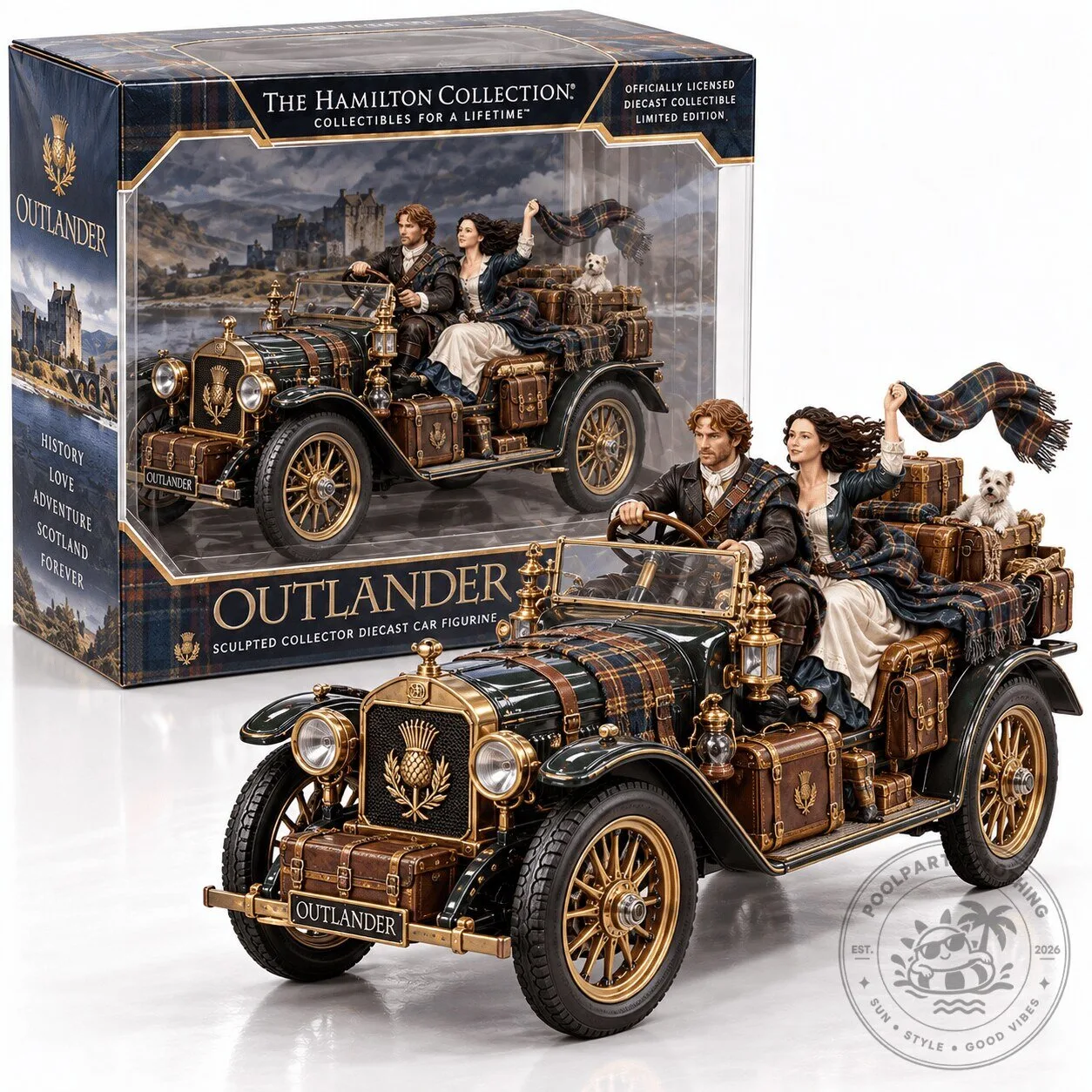 Outlander Jamie and Claire Fraser Diecast Car Figurine Collectible
