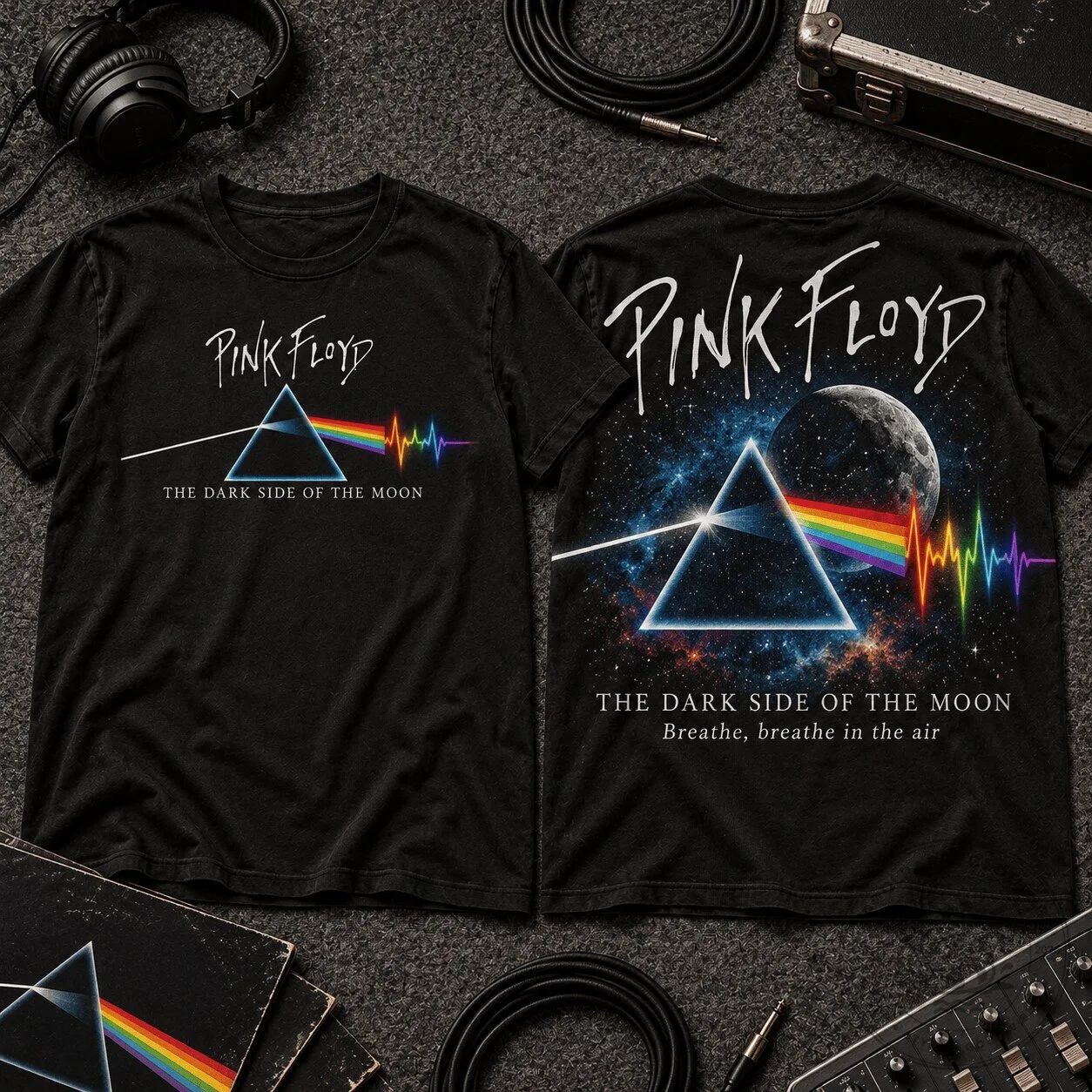 Pink Floyd The Dark Side of the Moon Album Art Black T-Shirt 2 Pink Floyd The Dark Side of the Moon Album Art Black T-Shirt
