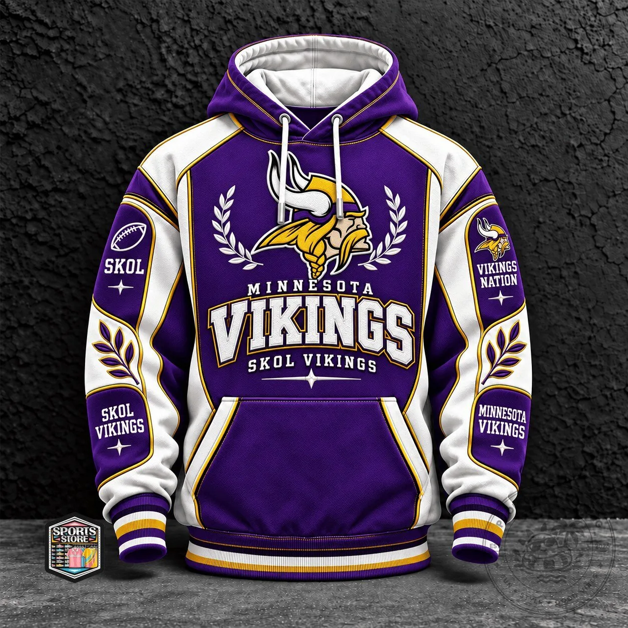 Minnesota Vikings Skol Vikings Football Team Hoodie