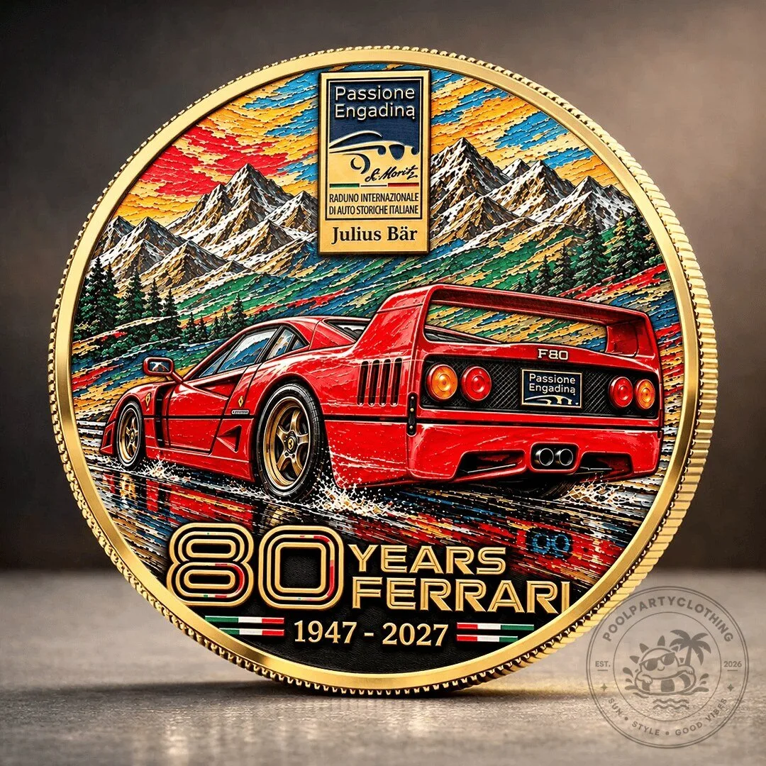 80 Years Ferrari F80 Passione Engadina Commemorative Collector's Coin 3 80 Years Ferrari F80 Passione Engadina Commemorative Collector's Coin