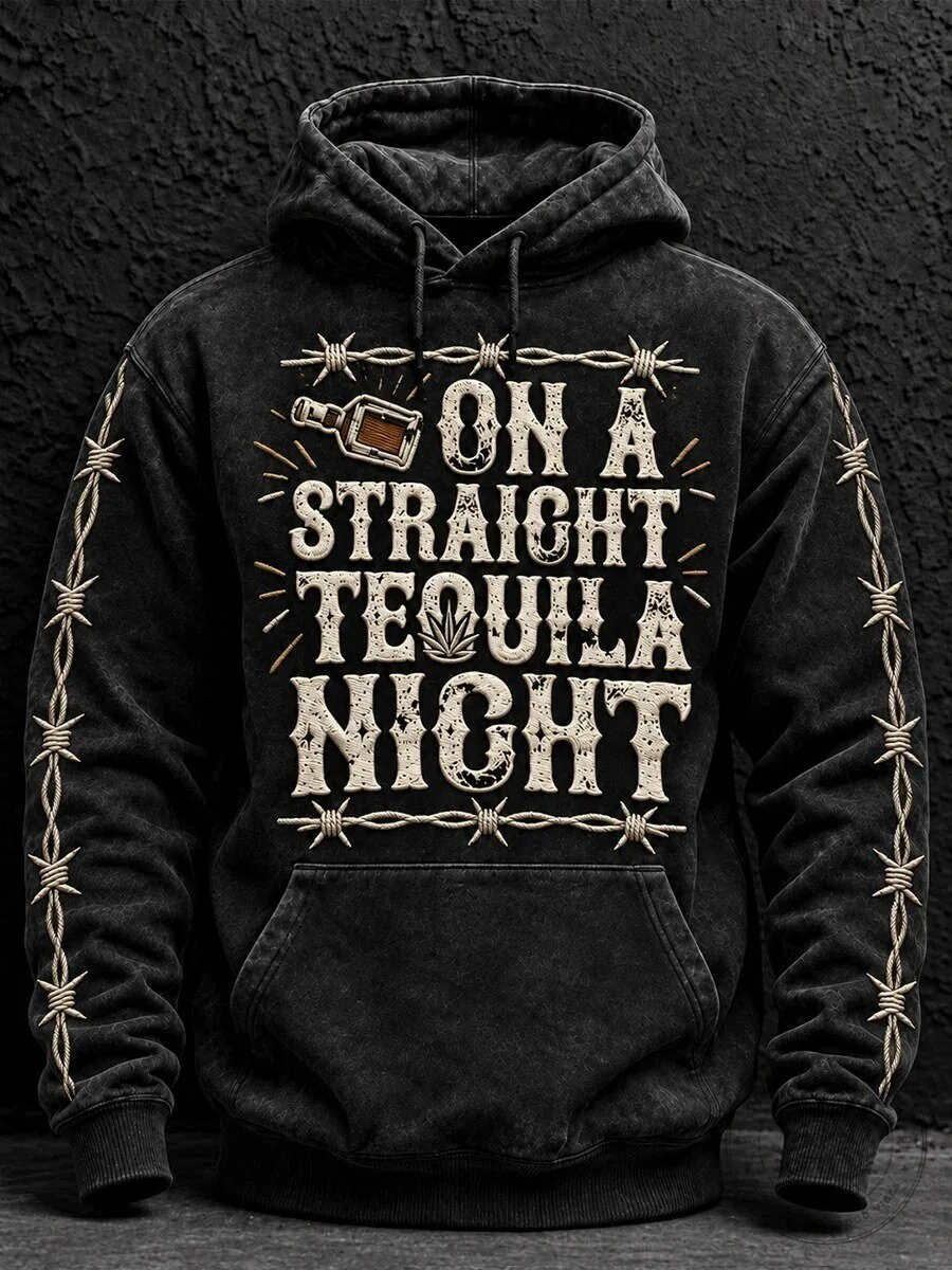 On A Straight Tequila Night Barbed Wire Hoodie 2 On A Straight Tequila Night Barbed Wire Hoodie