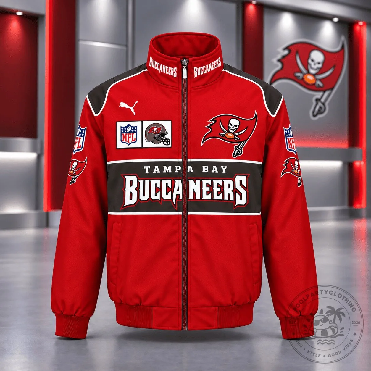 Tampa Bay Buccaneers NFL Football Team Spirit Full-Zip Jacket