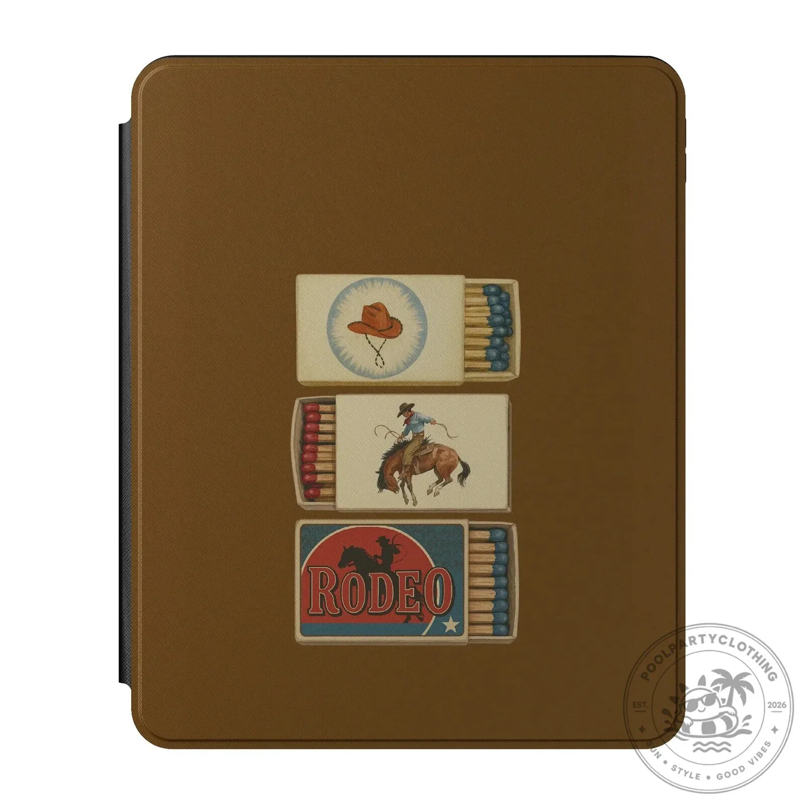 Vintage Rodeo Matchbox Design Cowboy Western iPad Case
