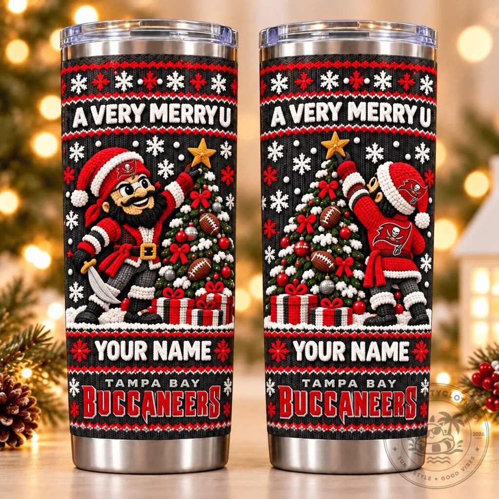 Tampa Bay Buccaneers Christmas Ugly Sweater Pattern Personalized Tumbler Tampa Bay Buccaneers Christmas Ugly Sweater Pattern Personalized Tumbler
