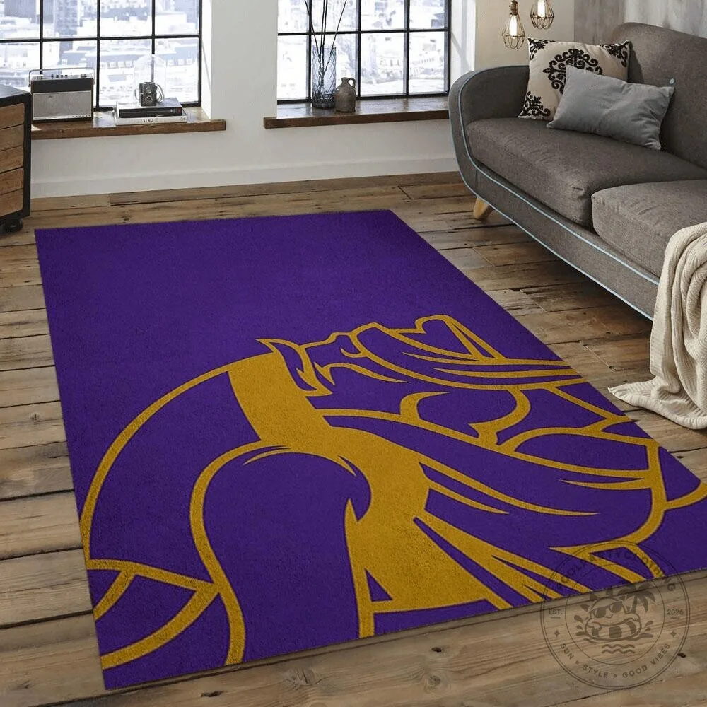 Minnesota Vikings Football Team Logo Purple and Gold Area Rug