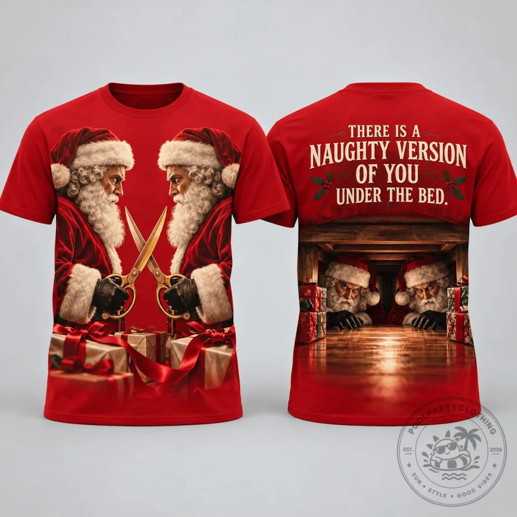 Evil Santa Claus Doppelganger Nightmare Christmas Holiday Red T-Shirt Evil Santa Claus Doppelganger Nightmare Christmas Holiday Red T-Shirt
