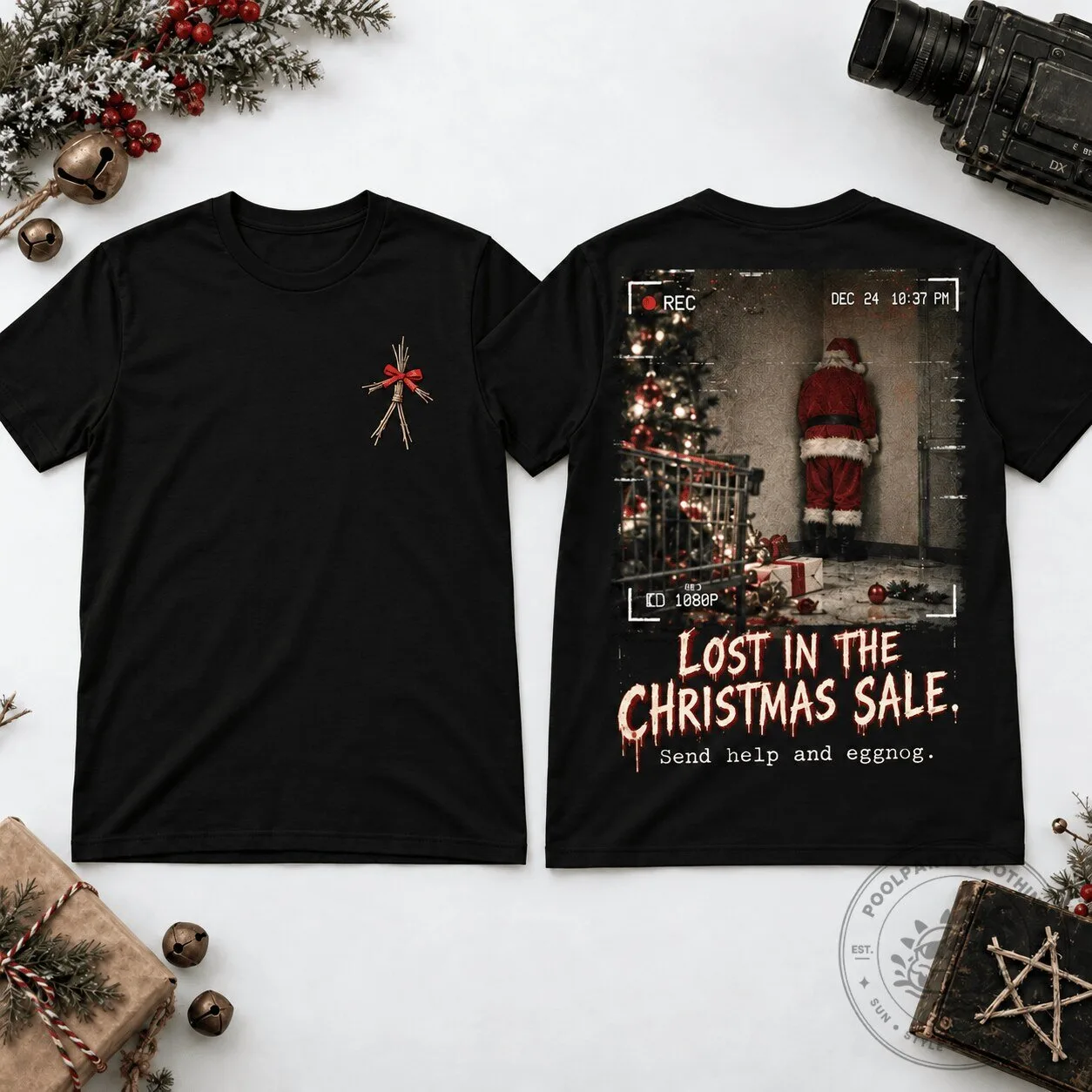 Terrifier 3 Creepy Santa Claus Christmas Horror Movie T-Shirt