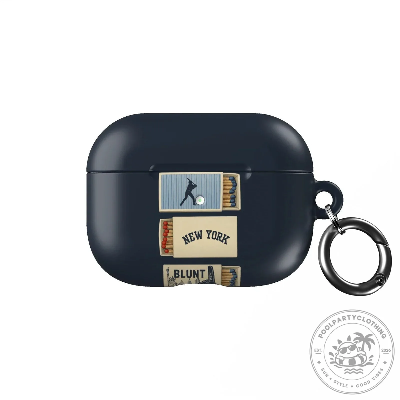 New York Yankees Baseball Matchbox Design AirPods Case with Keychain 7 New York Yankees Baseball Matchbox Design AirPods Case with Keychain