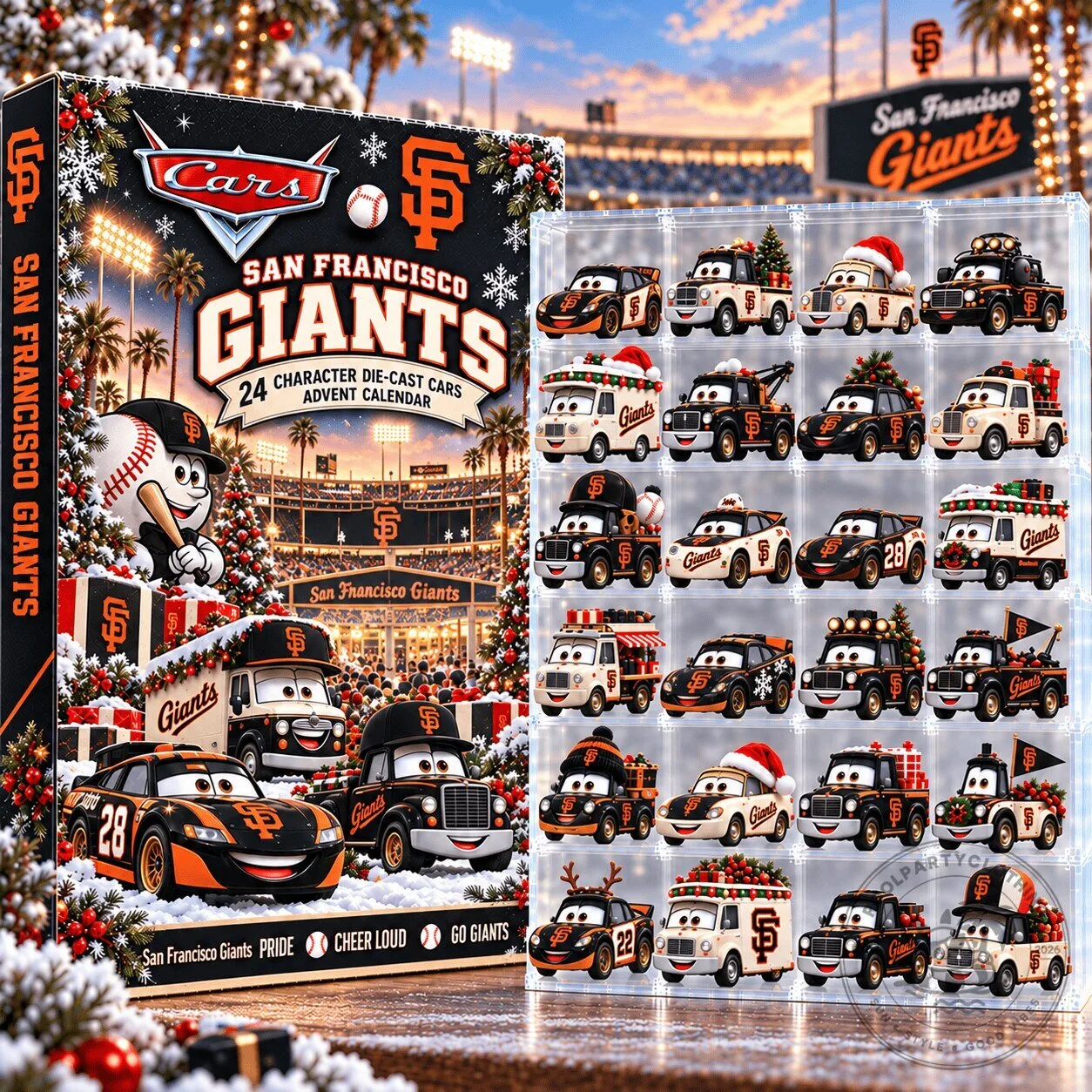 San Francisco Giants Cars Christmas Advent Calendar 2026 2D