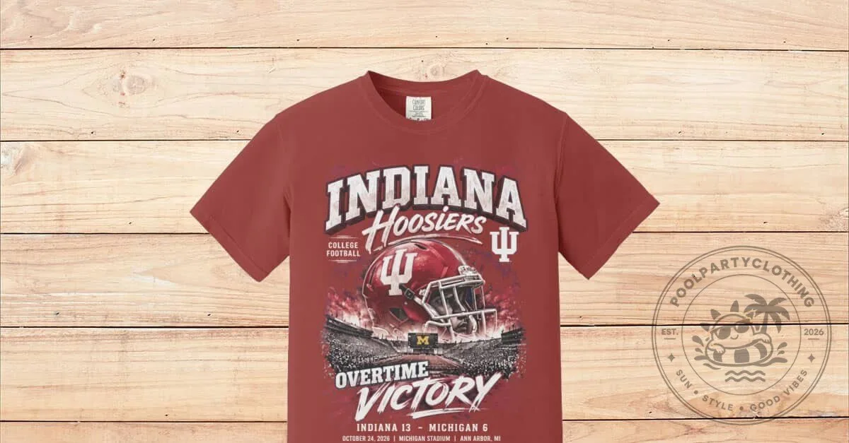 Indiana Hoosiers College Football Overtime Victory Red Short Sleeve T-Shirt