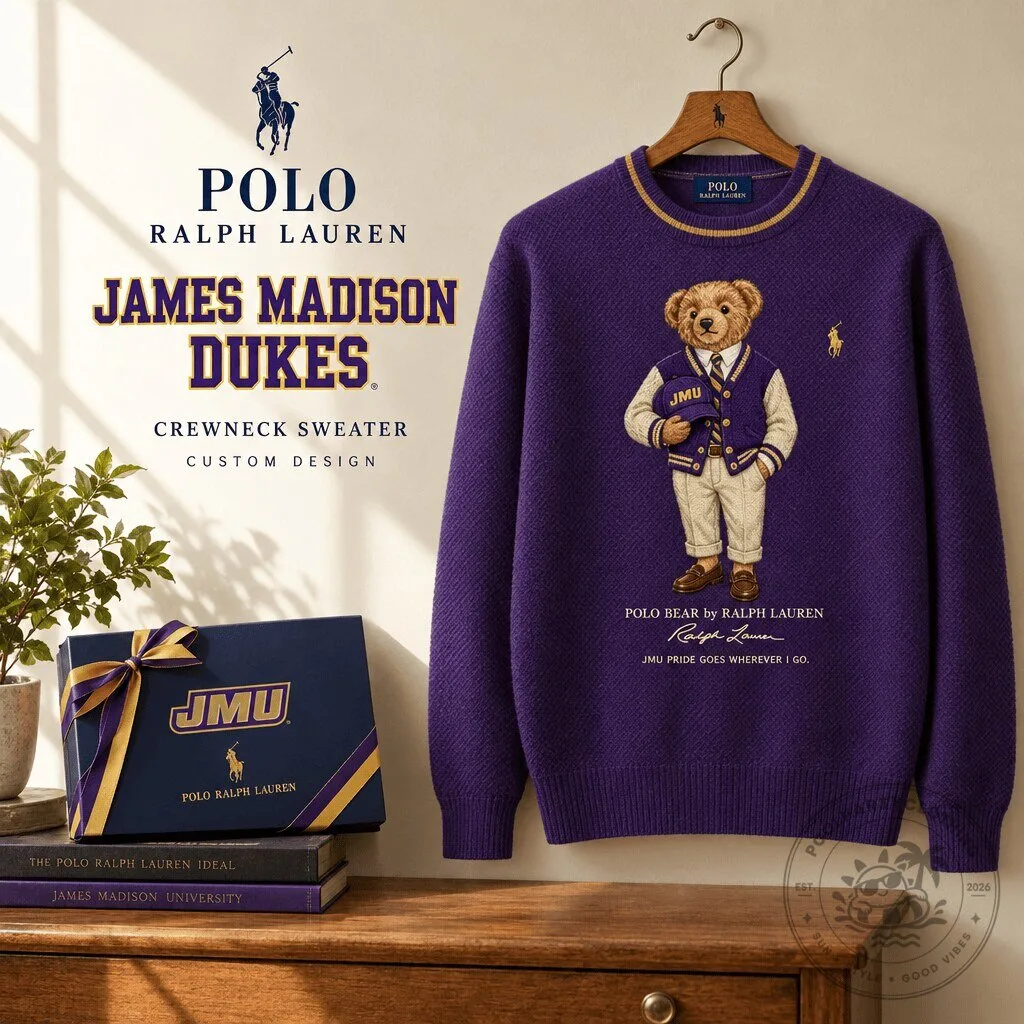James Madison Dukes Polo Bear Ralph Lauren Crewneck Sweater