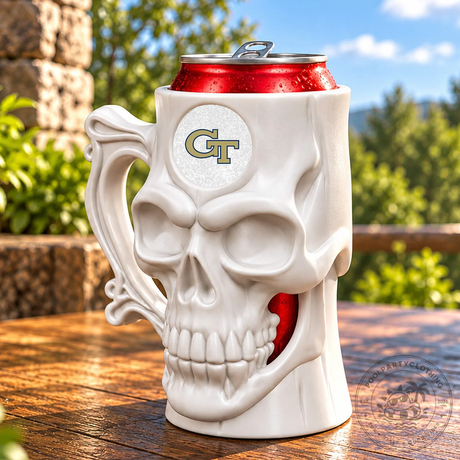 Georgia Tech Yellow Jackets Skull Can Cooler 7 Georgia Tech Yellow Jackets Skull Can Cooler
