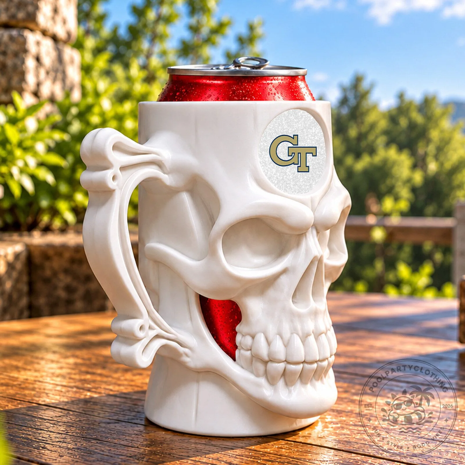 Georgia Tech Yellow Jackets Skull Can Cooler 8 Georgia Tech Yellow Jackets Skull Can Cooler