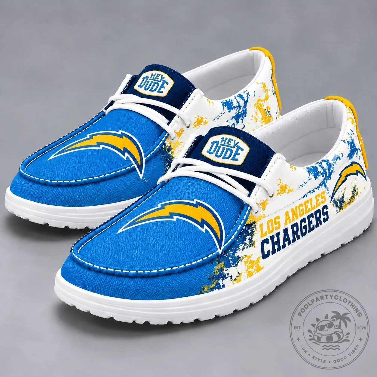 Los Angeles Chargers NFL Team Logo Hey Dude Style Shoes 1 Los Angeles Chargers NFL Team Logo Hey Dude Style Shoes