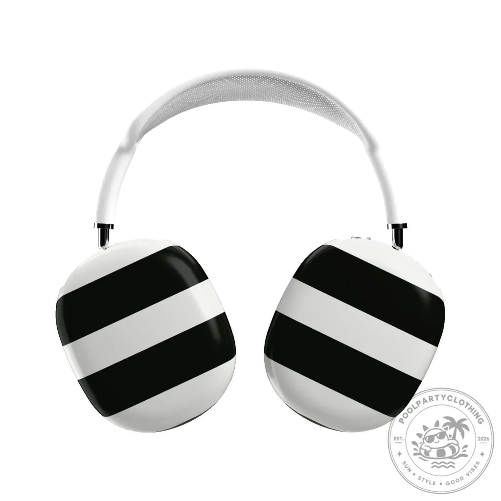 Black and White Striped Pattern Protective Cover for Apple AirPods Max Headphones Black and White Striped Pattern Protective Cover for Apple AirPods Max Headphones