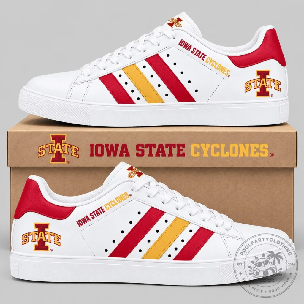 Iowa State Cyclones NCAA Stripe Low Top Sneakers Iowa State Cyclones NCAA Stripe Low Top Sneakers