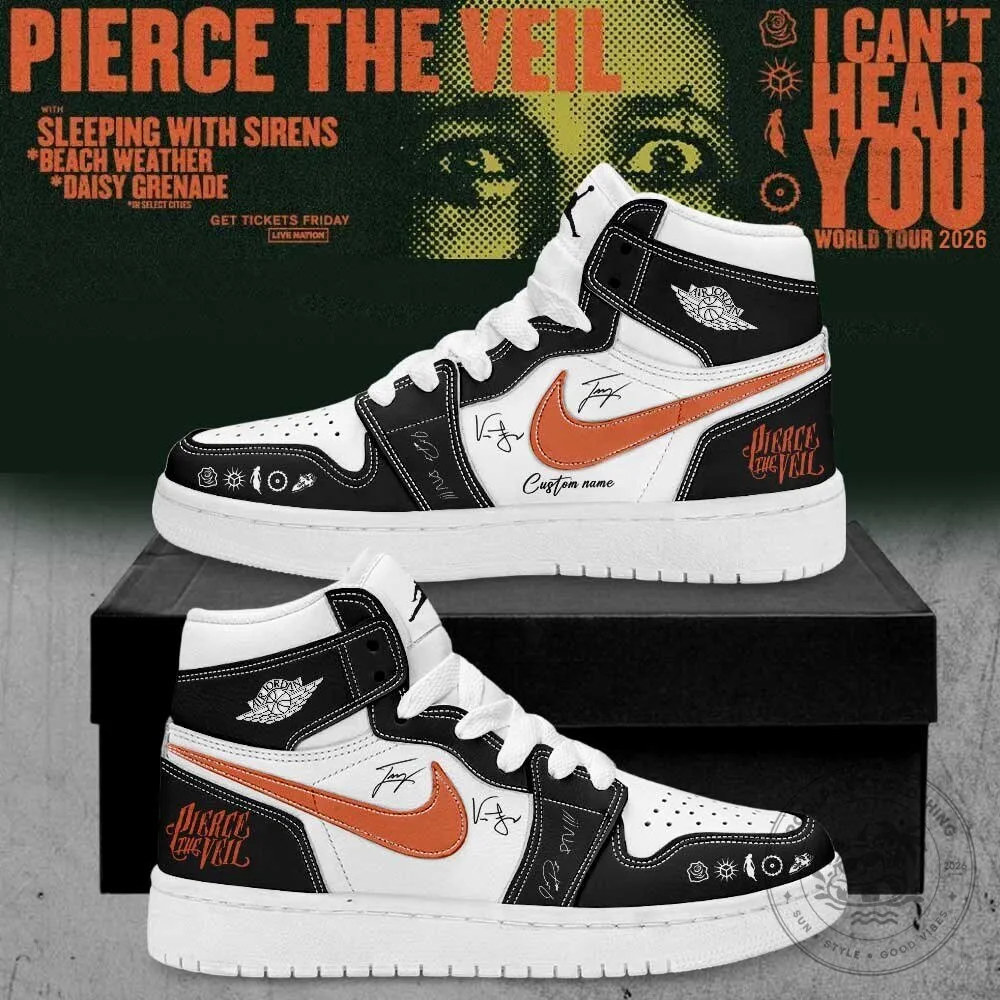 Custom High-Top Sneakers for the 2026 Pierce the Veil I Can't Hear You World Tour
