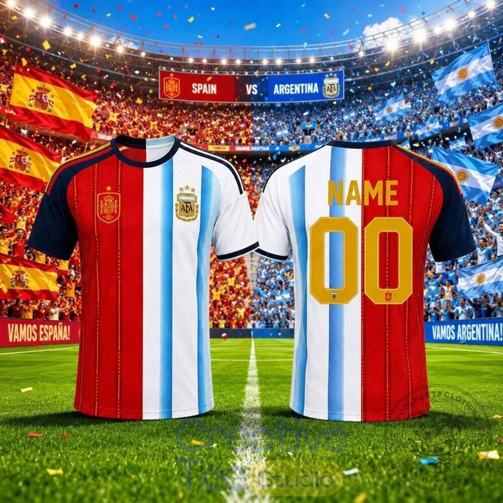 Argentina versus Spain World Cup Final Soccer Jersey