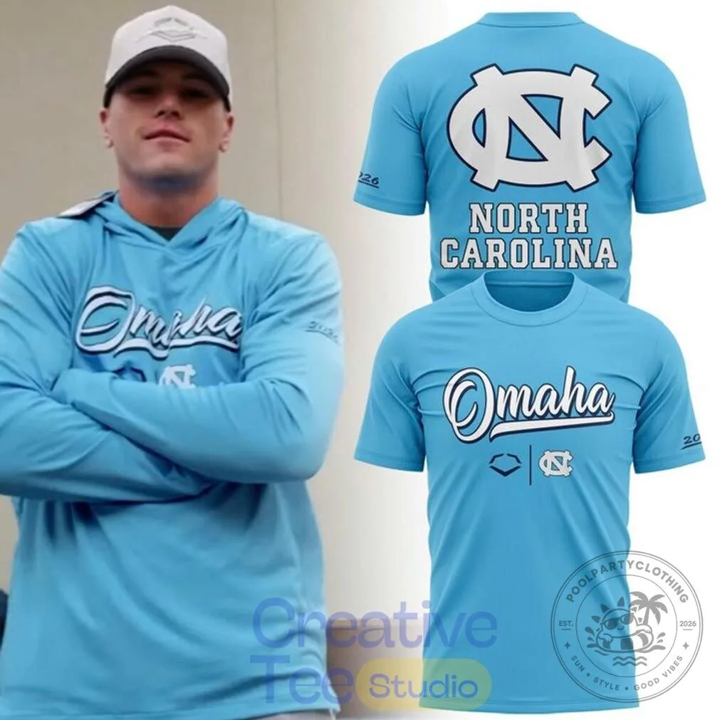 North Carolina Tar Heels 2026 Baseball World Series Omaha Blue T-Shirt