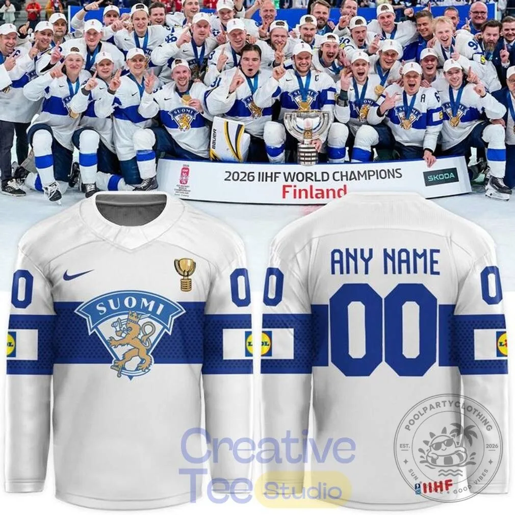 Finland National Ice Hockey Team 2026 IIHF World Champions Custom Hockey Jersey