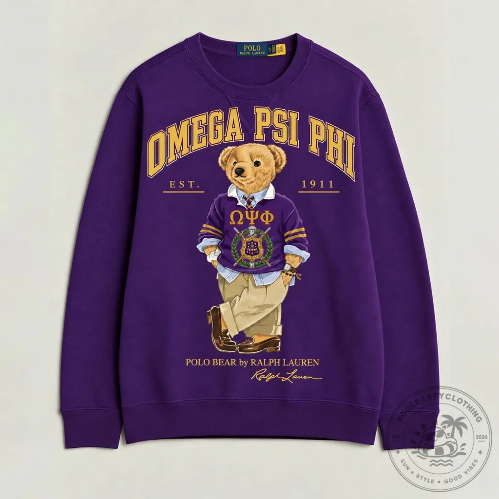 Omega Psi Phi Polo Bear Ralph Lauren Sweatshirt Omega Psi Phi Polo Bear Ralph Lauren Sweatshirt