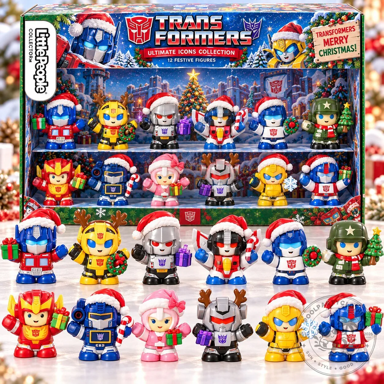 Transformers Little People Collector Christmas Holiday 12 Festive Figures Set 1 Transformers Little People Collector Christmas Holiday 12 Festive Figures Set