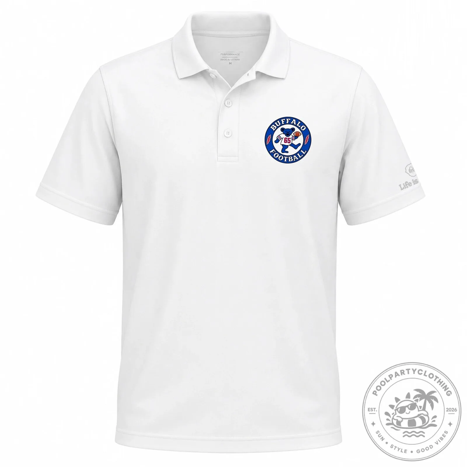 Buffalo Football Dancing Bear Grateful Dead Inspired Polo Shirt 1 Buffalo Football Dancing Bear Grateful Dead Inspired Polo Shirt